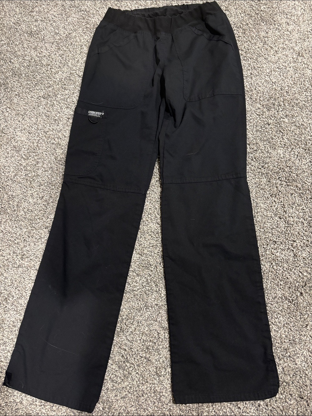 Cherokee Black Cargo Scrub Pants for Men